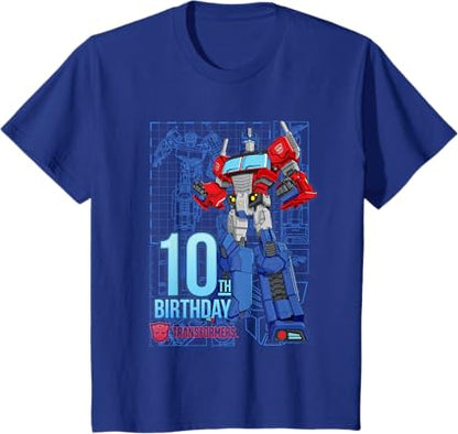 T-shirt de aniversário dos 10 anos do Optimus Prime dos TRANSFORMERS