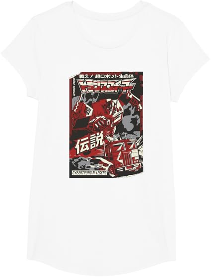 T-shirt Transformers Optimus Prime Capa de Banda Desenhada Japonesa Cybertroniana