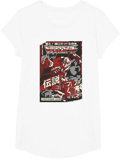 T-shirt Transformers Optimus Prime Capa de Banda Desenhada Japonesa Cybertroniana
