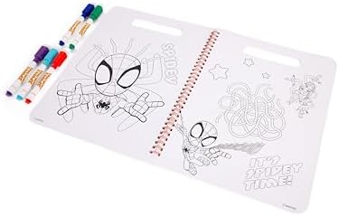 Livro de Atividades Apagável do Homem-Aranha | Livro de Colorir Apagável para Crianças a partir de 3 Anos | 40 Páginas com Temas do Homem-Aranha e Amigos | Brinquedo Educativo com 5 Canetas | Atividade para Meninos | Ideia de Presente para Pré-Escolares