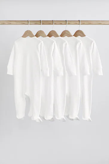 |Bebé| Pijama Bebé Blanco 100% Algodón Pack de 5 (0-18 meses)