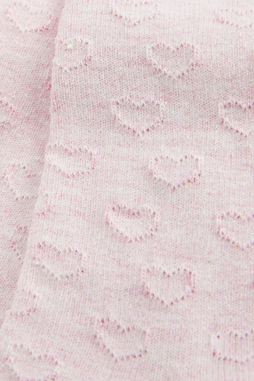 |Niña| Medias con forma de corazón texturizadas ricas en algodón - Rosa