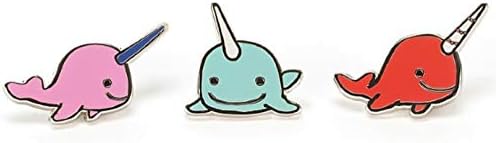 Jellycat Conjunto de 3 alfinetes de esmalte Narwhal 'Seas the Day'