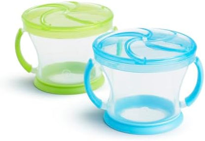 Munchkin – Kit com 2 Potes Snack Catcher para Lanches – Azul/Verde