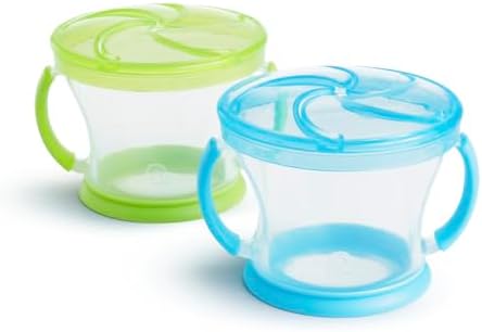 Munchkin – Kit com 2 Potes Snack Catcher para Lanches – Azul/Verde
