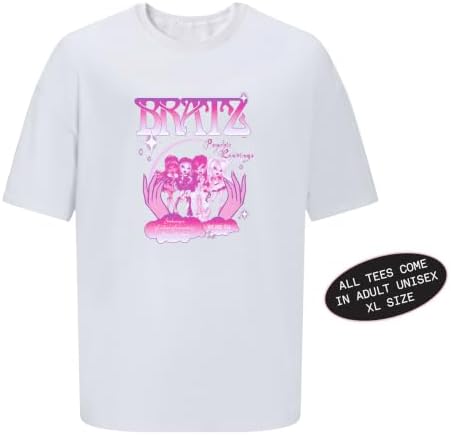 Bratz Boneca Stylin’ Birthdayz – Cloe com roupa de festa em camadas (incluindo camiseta unissex tamanho GG), salto alto e bolsa rosa, camiseta com estampa gráfica, embalagem com tema de aniversário – Coleção Stylin’ Birthdayz