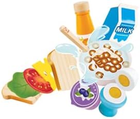 Hape E3172 Delicioso juego de desayuno, juego de comida con cuchara de juguete para juegos de simulación | 3+ años, colorido