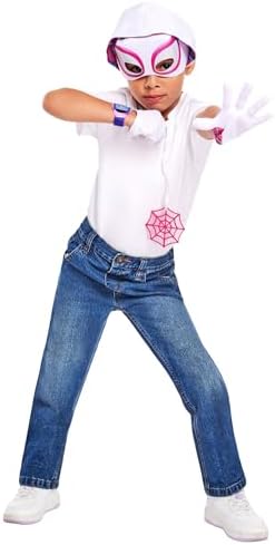 Conjunto de acessórios de fantasia infantil oficial da Rubies Marvel Spider-Spider e seus incríveis amigos, incluindo o Aranha Fantasma, para o Halloween.
