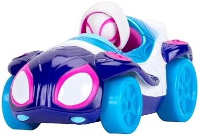 MARVEL Homem-Aranha e Seus Incríveis Amigos Amazing Metals Pacote com 4 - Quatro veículos de metal fundido de 7,6 cm com teias aquáticas e personagens integrados.