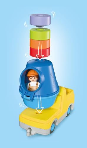 Playmobil | JUNIOR | Caminhão Betoneira | Veículo de construção colorido com tambor removível e blocos de encaixe | Para crianças a partir de 1 ano | 72083