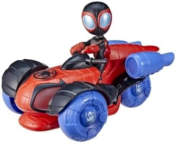 Homem-Aranha e seus Incríveis Amigos - Veículo Marvel Glow Tech Techno-Racer, Brinquedo Pré-escolar com Luzes e Sons, para Crianças a partir de 3 Anos