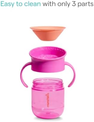 Munchkin Copo Miracle 360 para Bebês | Kit com 2 | 6m+ | 207 ml | Roxo/Coral