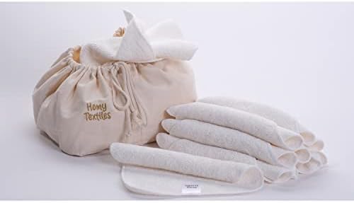 Pacote com 25 Toalhinhas de Bambu Reutilizáveis (Rosto e Bebê) – Toalhas de Flanela Macia de 20 cm x 20 cm com Bolsa Decorativa e Estilosa de 100% Algodão – Essenciais para Recém-Nascidos