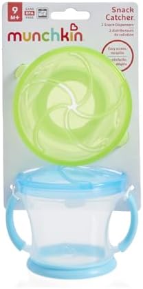 Munchkin – Kit com 2 Potes Snack Catcher para Lanches – Azul/Verde