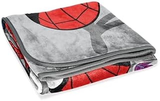 Manta macia Jay Franco Marvel Spidey & His Amazing Friends, 130 x 150 cm, com Miles Morales e a Mulher-Aranha Fantasma Gwen.