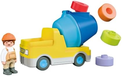 Playmobil | JUNIOR | Caminhão Betoneira | Veículo de construção colorido com tambor removível e blocos de encaixe | Para crianças a partir de 1 ano | 72083