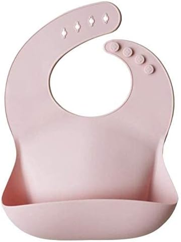 Mushie Babador de Silicone Baby | Babadores Impermeáveis com Ajuste Perfeito | Babadores Fáceis de Limpar para Alimentação do Bebê | 4 Tamanhos Ajustáveis com Bolsos Frontais Fundos | 100% Livre de BPA e Ftalatos