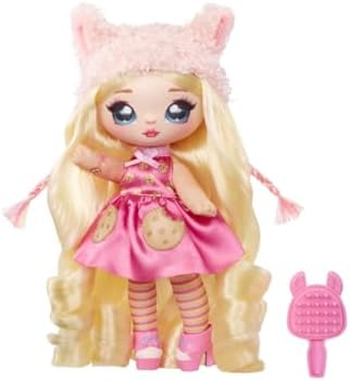 Na Na Na Surprise Sweetest Sweets - Lily Llama - Boneca Fashion de Pelúcia de 19 cm - Boneca Articulada Inspirada em Lhama com Sapatos e Escova - Embalagem Misteriosa e Surpresa de Confete - Brinquedo para Crianças a partir de 5 Anos