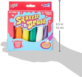 Galt Toys, Squeeze 'n Brush - 12 cores clássicas, canetas de tinta com ponta de pincel, para crianças a partir de 3 anos