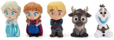 Disney Conjunto de brinquedos de banho Frozen oficial da Store, 5 peças, inclui Elsa, Anna, Olaf, Kristoff e Sven, balde com tampa escorredora, brinquedos para banho ou piscina infantil, a partir de 6 meses