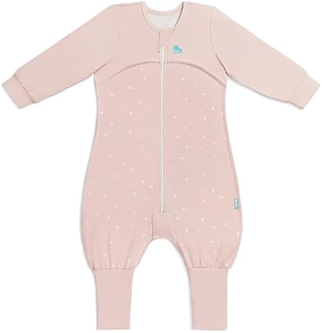 Love To Dream™ Macacão de dormir com pernas | Manga comprida, cobertor vestível leve | Edredom embutido | 1.0 Tog Ideal para primavera e verão (20–24°C) | Algodão lavável à máquina e zíper duplo