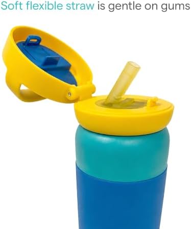 Munchkin Garrafa de Água Térmica com Canudo Stay Cool | 24m+ | 355 ml | Azul