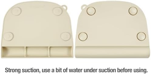 PandaEar Jogo Americano de Silicone com Ventosa (Pacote com 2) para Bebês e Crianças | Jogo Americano Infantil de Grau Alimentício para Mesa de Jantar e Restaurantes | Jogo Americano para Bebê que Adere à Mesa (Rosa + Linho)