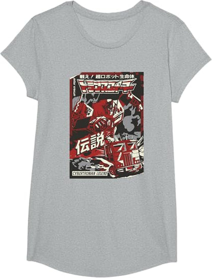 T-shirt Transformers Optimus Prime Capa de Banda Desenhada Japonesa Cybertroniana