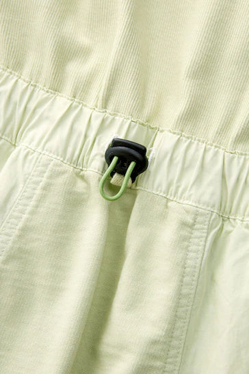 |BigGirl| Vestido Cargo Utility - Verde Limão Suave (3-16 anos)