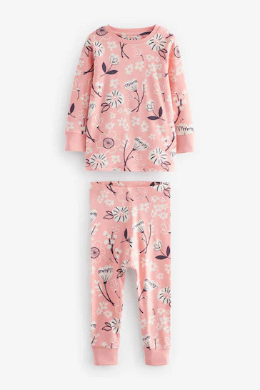 |Girl| Pacote De 3 Pijamas De Manga Comprida Estampados - Pink/Grey Bunny (9 meses a 10 anos)