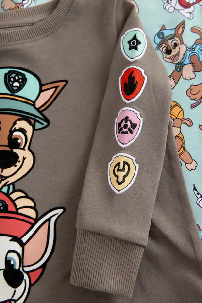 |BigBoy| Pacote Com 2 Pijamas Patrulha Canina Azul/Cinza Snuggle 100% Algodão (9 meses a 9 anos)