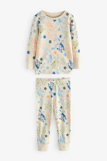 |Niño| Pack de 2 pijamas abrigados color caqui/verde azulado (de 12 meses a 9 años)