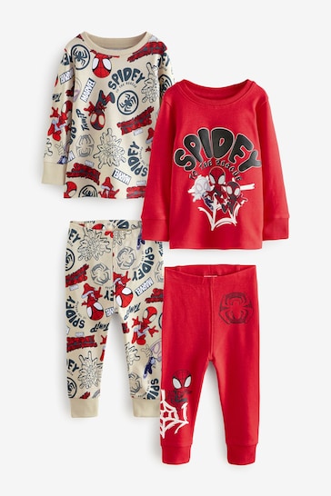 |BigBoy| Pacote De 2 Pijamas Snuggle Spidey and Friends Vermelho/Creme Cru (12 meses a 8 anos)