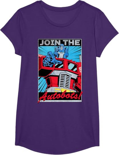 T-shirt com poster retro do Transformers Optimus Prime juntando-se aos Autobots