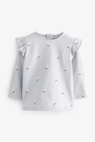 |BabyGirl| Tops de manga comprida para bebê, pacote com 4 - rosa/cinza (1,5 - 2 anos)
