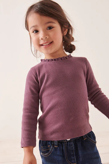 |Girl| Top Pointelle Escovado - Plum Purple (3 meses a 7 anos)