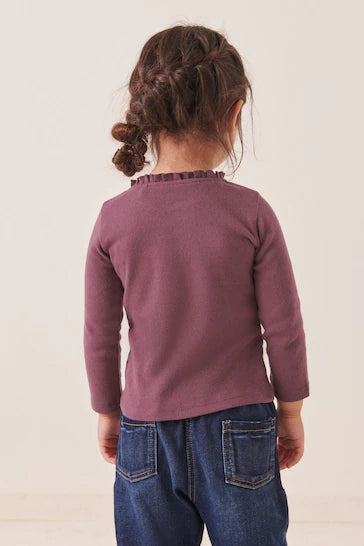 |Girl| Top Pointelle Escovado - Plum Purple (3 meses a 7 anos)