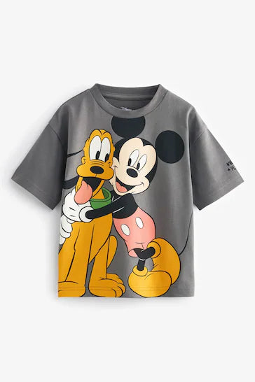 |BigBoy| Camiseta Mickey De Manga Curta Cinza (6 Meses - 8 Anos)