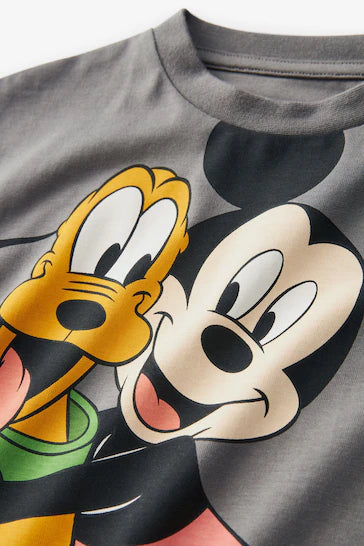 |BigBoy| Camiseta Mickey De Manga Curta Cinza (6 Meses - 8 Anos)