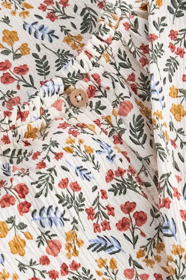 |Girl| Conjunto Blusa E Leggings - Floral Laranja (3 meses a 7 anos)