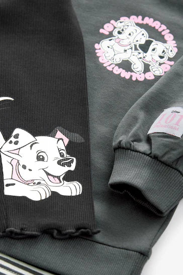 |Girl| Conjunto De Blusa e Legging Cinza Carvão Disney 101 Dalmations De Manga Comprida (3 meses a 7 anos)
