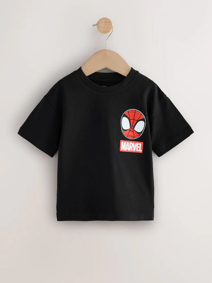 |Boy| Camiseta de Manga Curta do Homem-Aranha Preto (9 meses a 8 anos)