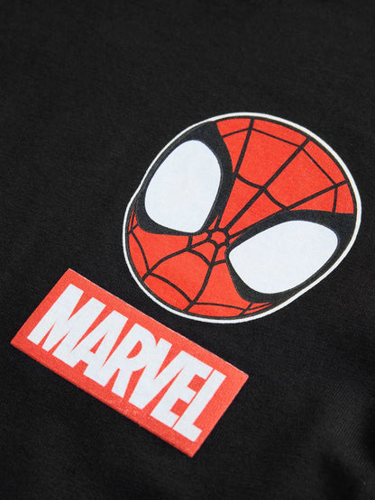 |Boy| Camiseta de Manga Curta do Homem-Aranha Preto (9 meses a 8 anos)
