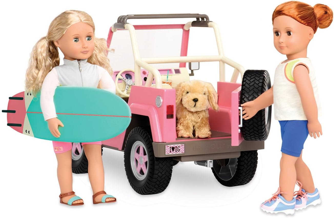 O nosso Jeep Off Roader de 45 cm para bonecas, brinquedos, roupas e acessórios para meninas a partir dos 3 anos