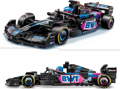LEGO Speed Champions BWT Alpine F1 Team A524 Race Car Toy com uma minifigura colecionável de piloto de Fórmula 1 - Kits de modelos para meninos e meninas de 10 anos ou fãs adultos de automobilismo 77248