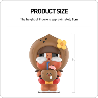 POP MART Crybaby Coconut Figura-Castanho Articulado Personagem Design Premium Fã-Família Brinquedo Colecionável Figura de Acção de Brinquedo