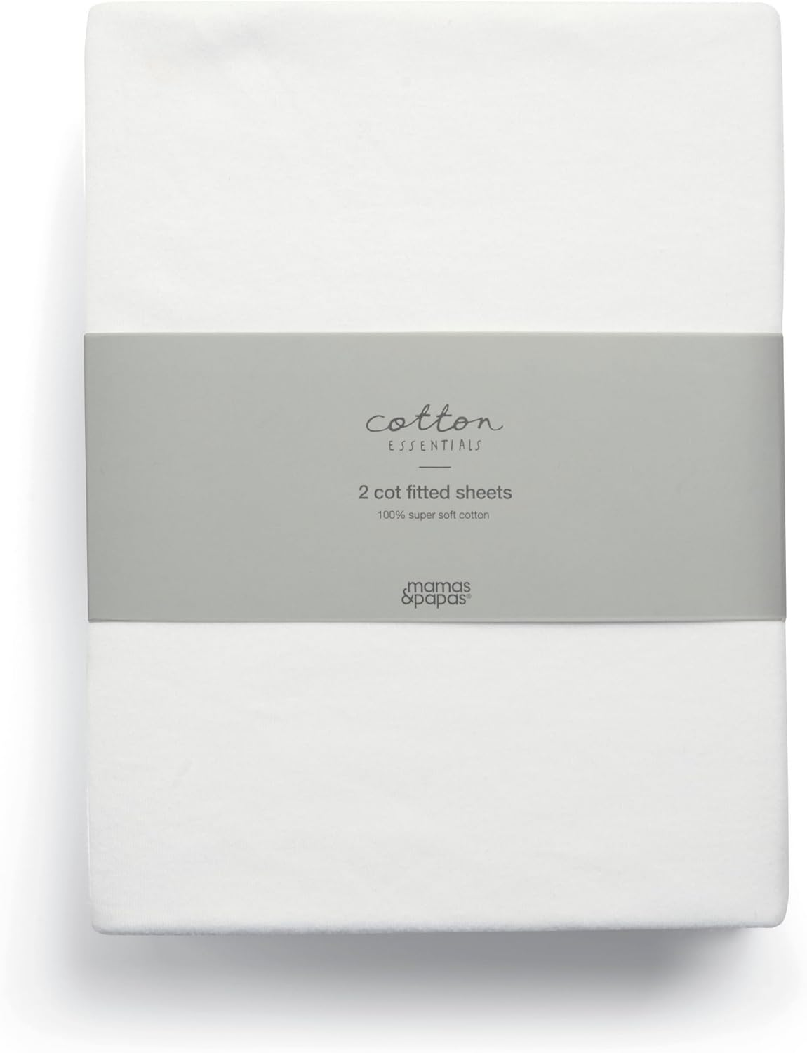 Lençóis com elástico para berço Mamas & Papas, pacote de 2, brancos (127 x 63 x 17 cm)