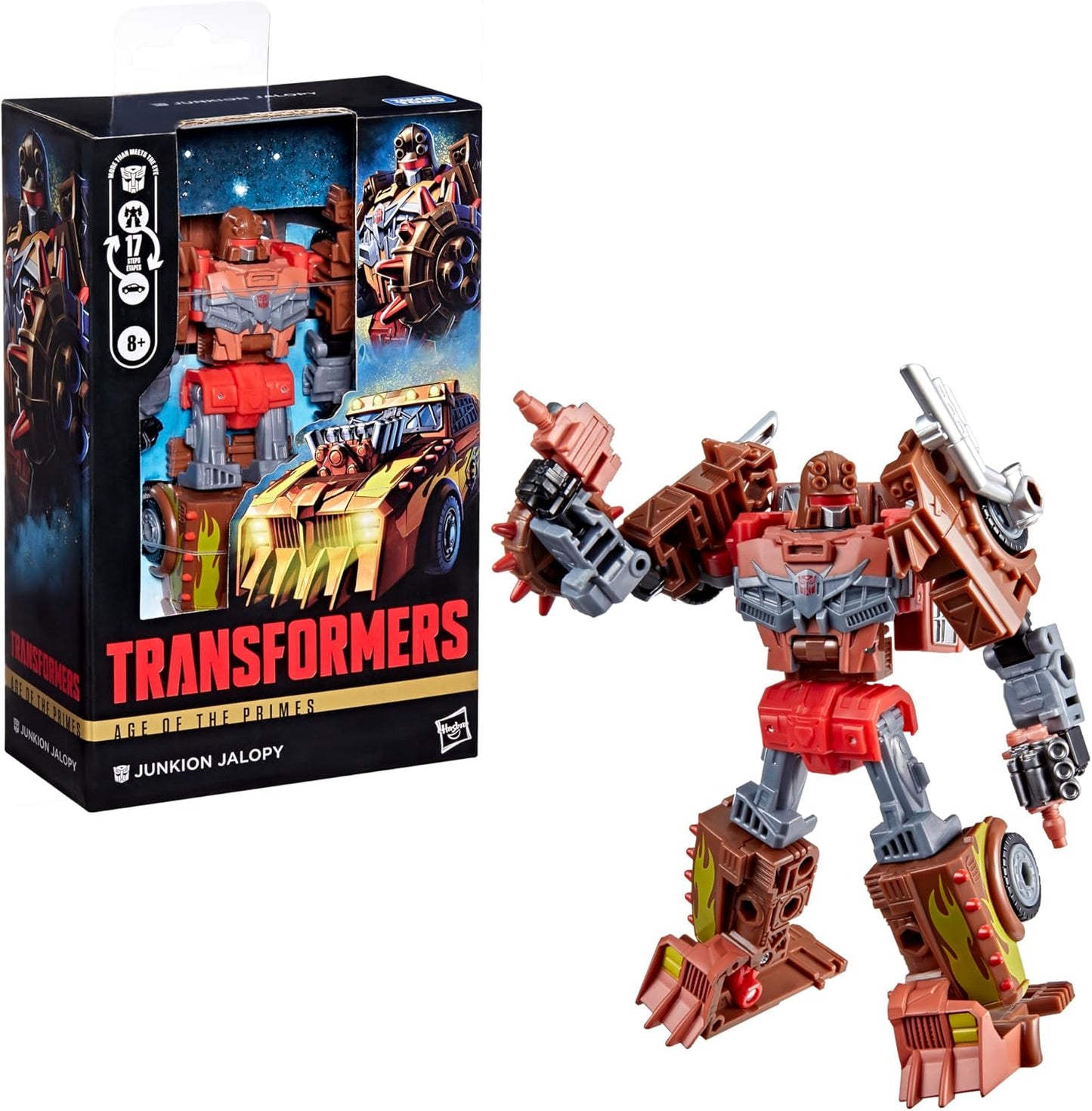 Figura de ação Transformers Age of Primes Deluxe Class Junkion Jalopy
