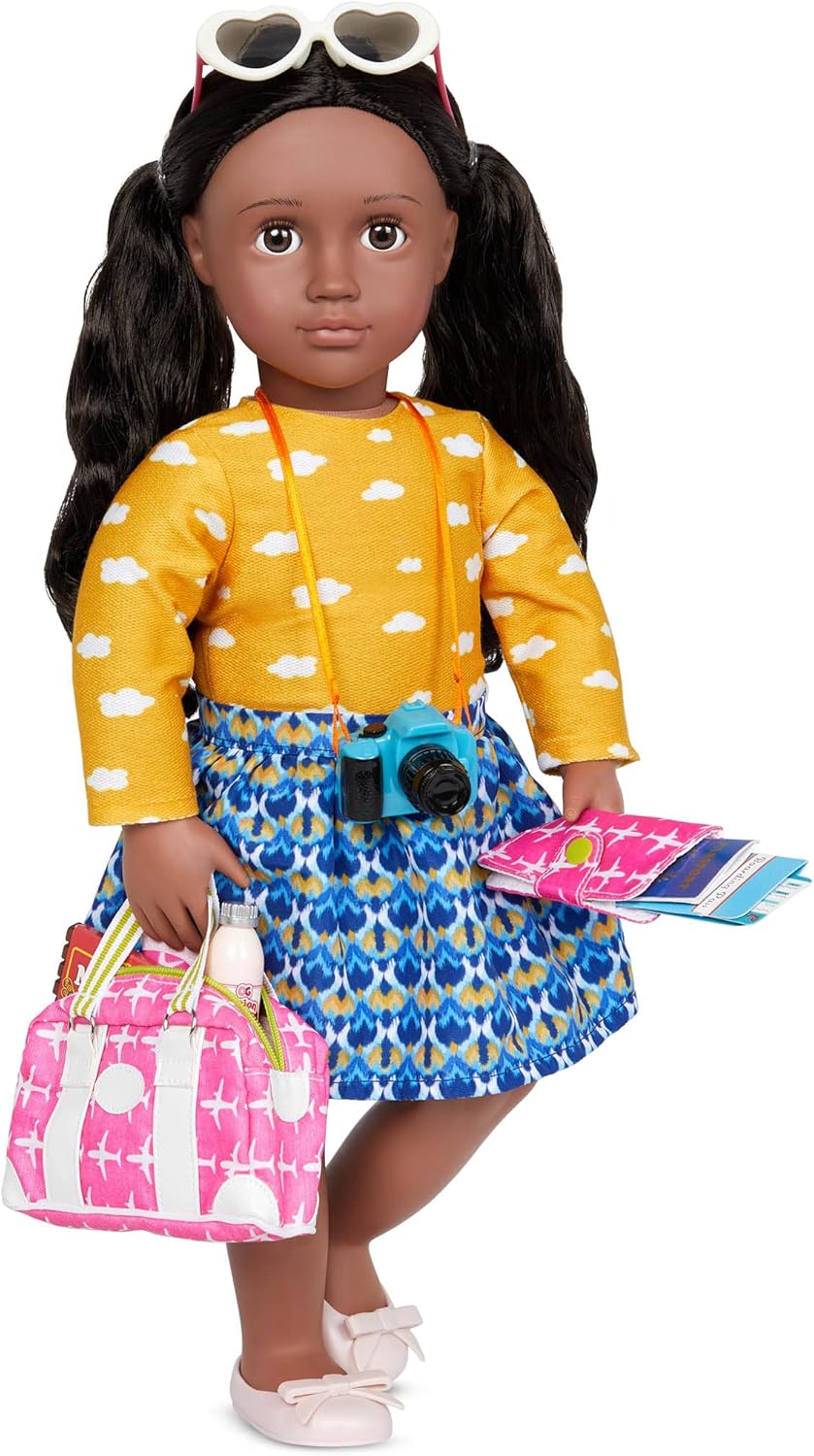 Acessórios para bonecas Our Generation - Conjunto de saco de viagem Bon Voyage - para bonecas de 46 cm - para crianças a partir dos 3, 4 anos