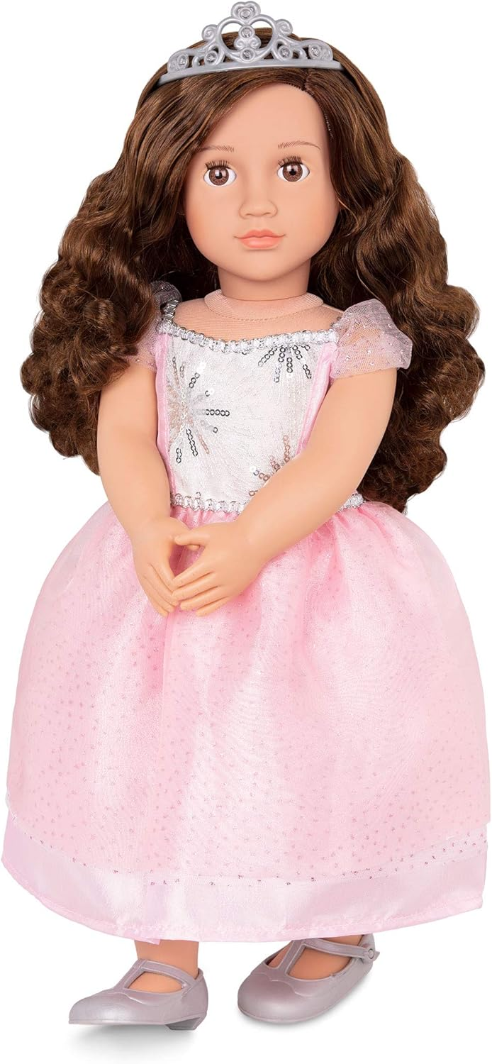 Our Generation - Boneca dançarina de salão de 45 cm com tiara, vestido encantador, cabelo castanho comprido, lindos olhos castanhos, braços e pernas móveis, boneca de moda para maiores de 3 anos